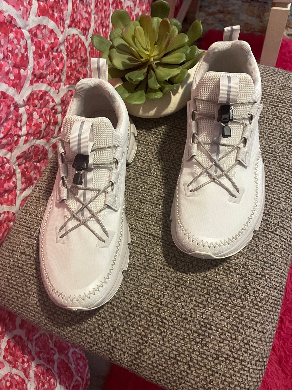 On Running Women’s White Lace-Toggle Sneakers